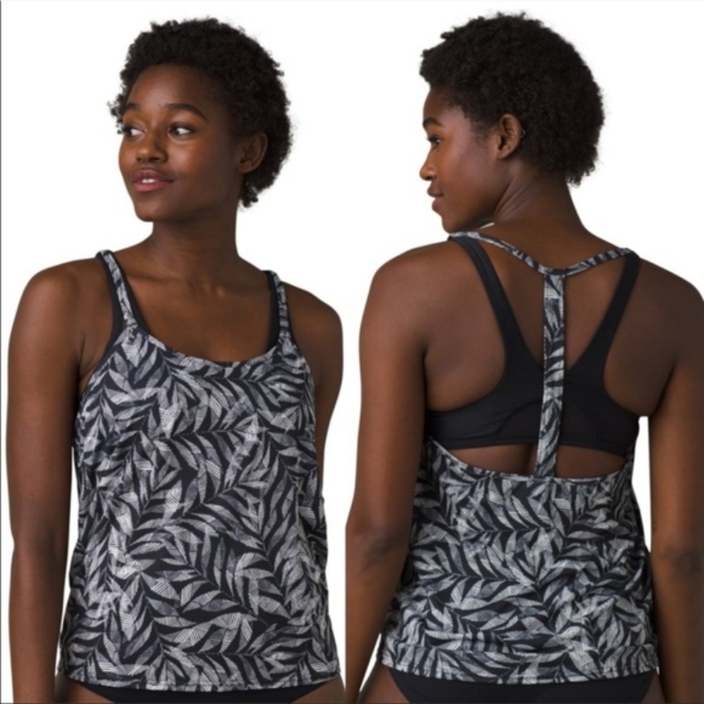 Prana Ainsley Black Springtime Tankini New Size Medium